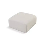 Pouf Arc in pelle vegana con trapuntatura a canale profondo e struttura in legno di eucalipto, nero
