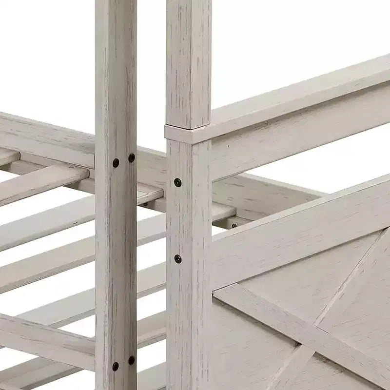 Letto a castello in legno massiccio, da piazza e mezza, convertibile in 2 letti singoli da piazza e mezza, portata 181 kg ciascuno
