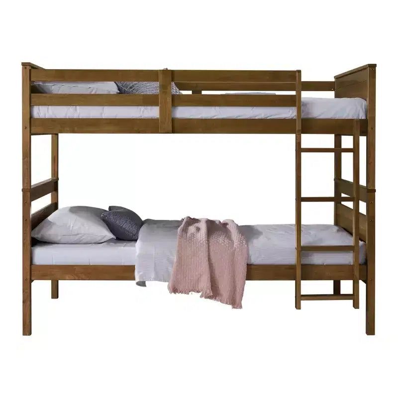 Letto a castello in legno massiccio, da piazza e mezza, convertibile in 2 letti singoli da piazza e mezza, portata 181 kg ciascuno