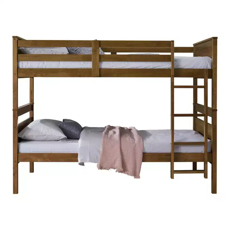 Letto a castello in legno massiccio, da piazza e mezza, convertibile in 2 letti singoli da piazza e mezza, portata 181 kg ciascuno
