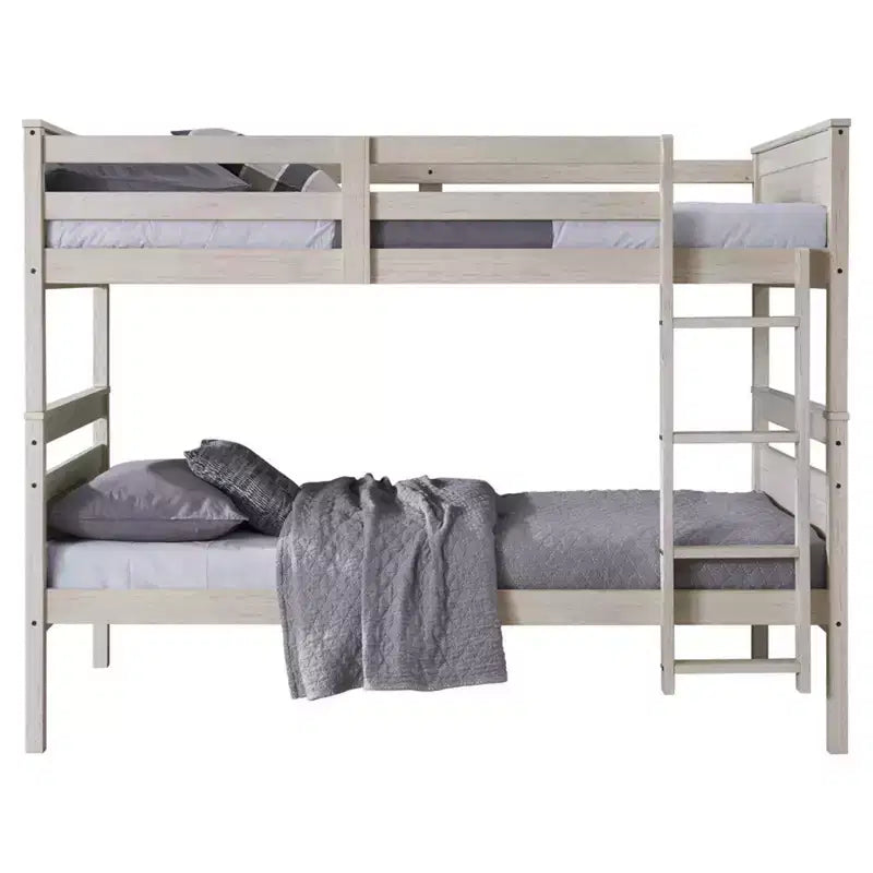 Letto a castello in legno massiccio, da piazza e mezza, convertibile in 2 letti singoli da piazza e mezza, portata 181 kg ciascuno
