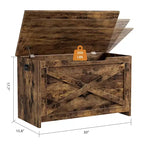 Panca contenitore in legno da 30 pollici, panca portascarpe da ingresso con coperchio ribaltabile e cerniera di sicurezza, grande baule portagiochi, pouf contenitore per ingresso, camera da letto, soggiorno