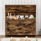 Panca contenitore in legno da 30 pollici, panca portascarpe da ingresso con coperchio ribaltabile e cerniera di sicurezza, grande baule portagiochi, pouf contenitore per ingresso, camera da letto, soggiorno