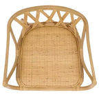 Poltrona in Rattan con Schienale Curvo e Finitura Decapata, Nessun Montaggio Richiesto