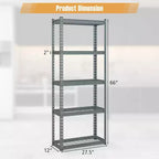 Set di 4 scaffalature a 5 ripiani in filo metallico per impieghi gravosi con piedini antiscivolo