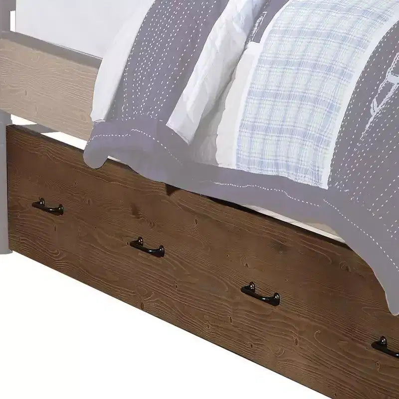 Letti a rotelle Royal Hampton in legno matrimoniali con ruote girevoli, marroni