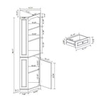 Mobile angolare alto 172 cm, in stile rustico, da appoggio. Presenta 1 anta, 1 cassetto e ripiani regolabili. Colore: Bianco.
