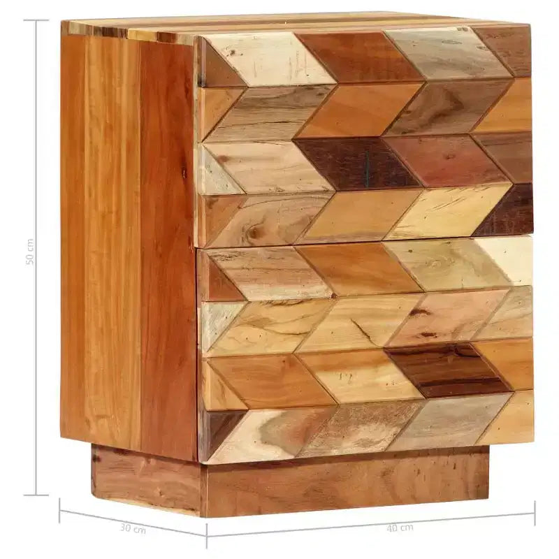 vidaXL Comodino 40x30x50 cm Legno massello di recupero