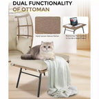 Sedia a Uovo da Esterno in Vimini con Pouf, Poltrone Sdraio Oversize in Rattan per Patio, Cuscino Spesso, 200 kg, per Relax in Patio, Portico e Giardino