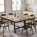 Tavolo da Pranzo Rettangolare da 180 cm per 6-10 Persone, Tavolo da Cucina Moderno in Stile Rustico con Piedini Regolabili, Tavolo da Sala da Pranzo Lungo e Robusto, Marrone