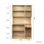 Dispensa da cucina indipendente 70.87 con 6 ante, cassetto, ripiani a giorno, versatile credenza, armadietto per riporre oggetti artigianali