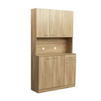 Dispensa da cucina indipendente 70.87 con 6 ante, cassetto, ripiani a giorno, versatile credenza, armadietto per riporre oggetti artigianali