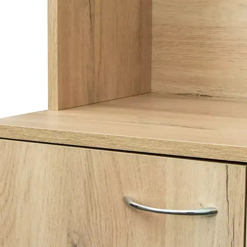 Dispensa da cucina indipendente 70.87 con 6 ante, cassetto, ripiani a giorno, versatile credenza, armadietto per riporre oggetti artigianali
