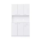 Dispensa da cucina indipendente 70.87 con 6 ante, cassetto, ripiani a giorno, versatile credenza, armadietto per riporre oggetti artigianali