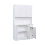 Dispensa da cucina indipendente 70.87 con 6 ante, cassetto, ripiani a giorno, versatile credenza, armadietto per riporre oggetti artigianali