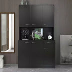 Dispensa da cucina indipendente 70.87 con 6 ante, cassetto, ripiani a giorno, versatile credenza, armadietto per riporre oggetti artigianali