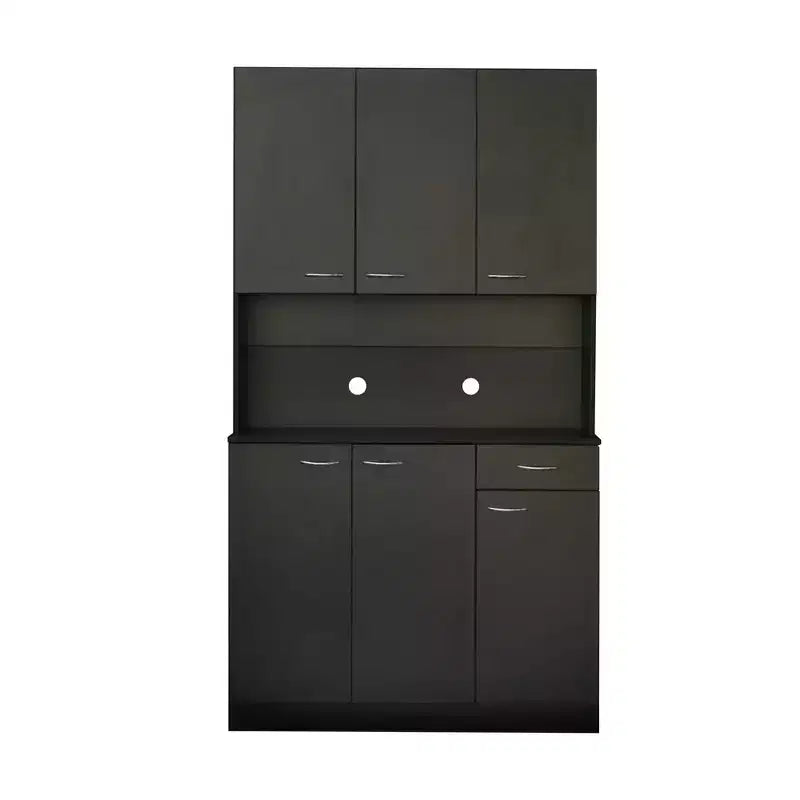 Dispensa da cucina indipendente 70.87 con 6 ante, cassetto, ripiani a giorno, versatile credenza, armadietto per riporre oggetti artigianali