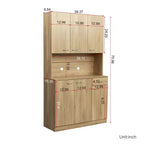Dispensa da cucina indipendente 70.87 con 6 ante, cassetto, ripiani a giorno, versatile credenza, armadietto per riporre oggetti artigianali