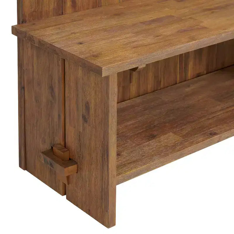 Albero appendiabiti da ingresso in legno di mango da 70 pollici con 7 ganci, finitura Driftwood