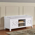 45" Middlebury Wood Storage Bench with Cushion - Alaterre Furniture